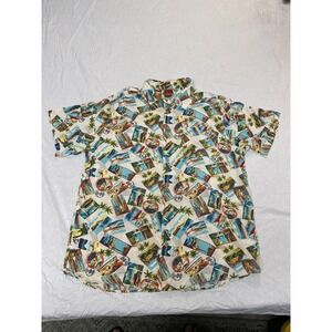 Junction West Men's XL Shirt Hawaiian Button Up Short Sleeve Floral 100% Rayon
